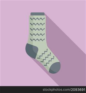 Laundry sock icon flat vector. Winter sock. Cute pair item. Laundry sock icon flat vector. Winter sock