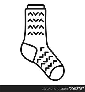 Laundry sock icon outline vector. Winter sock. Cute pair item. Laundry sock icon outline vector. Winter sock