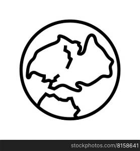 laurasia earth continent map line icon vector. laurasia earth continent map sign. isolated contour symbol black illustration. laurasia earth continent map line icon vector illustration