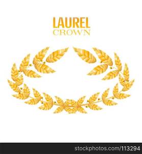 Laurel Crown. Greek Wreath With Golden Leaves. Vector Illustration. Laurel Crown. Greek Wreath With Golden Leaves. Vector Illustration.