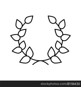 laurel crown line icon vector. laurel crown sign. isolated contour symbol black illustration. laurel crown line icon vector illustration