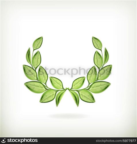 Laurel wreath, green award vector