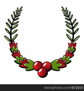 Laurel wreath icon. Cartoon illustration of laurel wreath vector icon for web. Laurel wreath icon, cartoon style