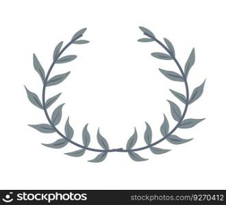 Laurel wreath made of evergreen plant, isolated ancient reward for winners in competitions. Greek mythology and nobility, traditions, and cultural heritage. Vector in flat style illustration. Ancient laurel wreath, reward in competitions