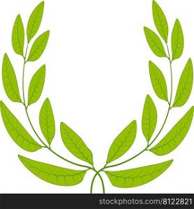 Laurel wreath with green leaves icon sign symbol  glory victory
