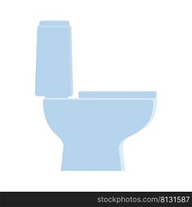 Lavatory pan semi flat color vector object. Full sized item on white. Part of bathroom arrangement. Water closet simple cartoon style illustration for web graphic design and animation. Lavatory pan semi flat color vector object