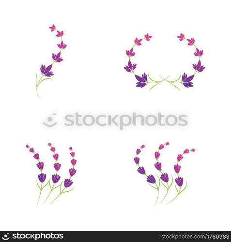 Lavender flower logo symbol template vector