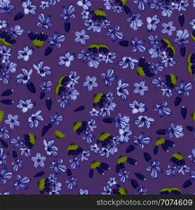 Lavender flowers seamless texture. Floral background design pattern, vector illustration. Lavender flowers seamless texture