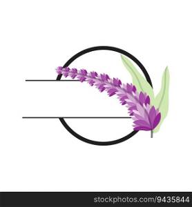 Lavender Logo, Purple Plant Vector, Garden Design, Illustration Symbol Template