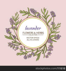 lavender vector frame. lavender flowers vector frame on color background