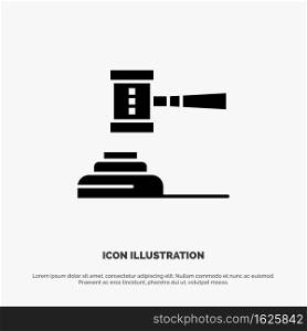 Law, Action, Auction, Court, Gavel, Hammer, Judge, Legal solid Glyph Icon vector