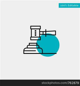 Law, Action, Auction, Court, Gavel, Hammer, Judge, Legal turquoise highlight circle point Vector icon