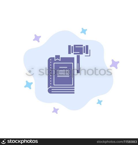 Law, Action, Auction, Court, Gavel, Hammer, Legal Blue Icon on Abstract Cloud Background