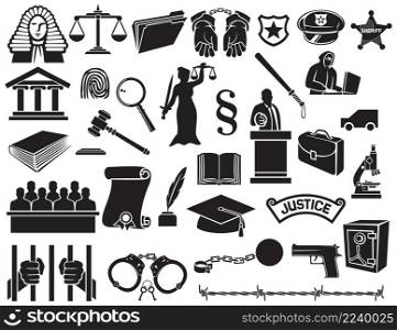 Law and justice icon set