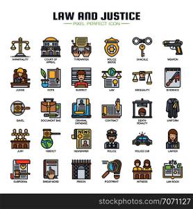Law and Justice , Thin Line and Pixel Perfect Icons