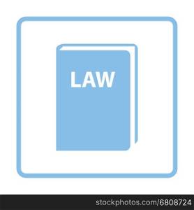 Law book icon. Blue frame design. Vector illustration.