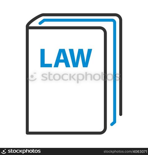 Law Book Icon. Editable Bold Outline With Color Fill Design. Vector Illustration.