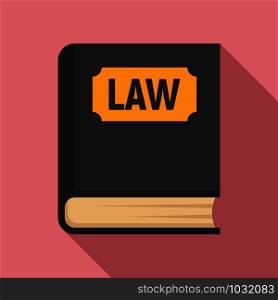 Law book icon. Flat illustration of law book vector icon for web design. Law book icon, flat style