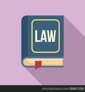 Law book icon. Flat illustration of law book vector icon for web design. Law book icon, flat style