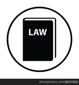 Law book icon. Thin circle design. Vector illustration.