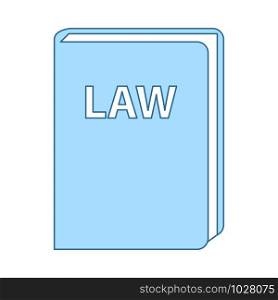 Law Book Icon. Thin Line With Blue Fill Design. Vector Illustration.