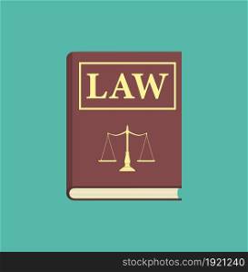law book icon. Vector illustration in flat design. law book icon