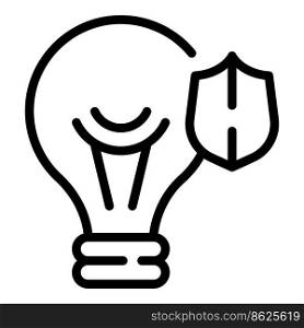 Law bulb idea icon outline vector. Justice trademark. Legal patent. Law bulb idea icon outline vector. Justice trademark