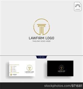 Law firm, advocate creative logo template vector illustration with business card - vector. Law firm, advocate creative logo template with business card