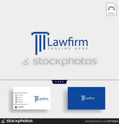 Law firm, advocate creative logo template vector illustration with business card - vector. Law firm, advocate creative logo template with business card