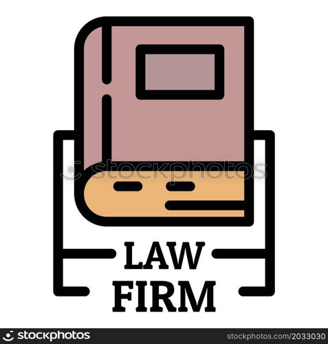 Law firm icon. Outline law firm vector icon color flat isolated. Law firm icon color outline vector