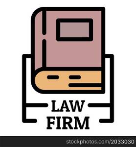 Law firm icon. Outline law firm vector icon color flat isolated. Law firm icon color outline vector