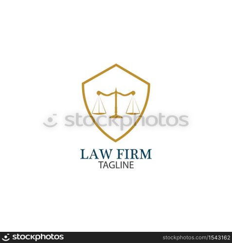 Law Firm logo and icon design template-vector