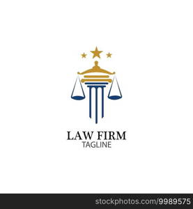 Law Firm logo and icon design template-vector