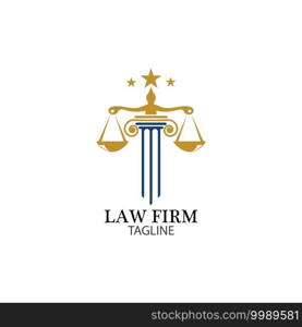 Law Firm logo and icon design template-vector