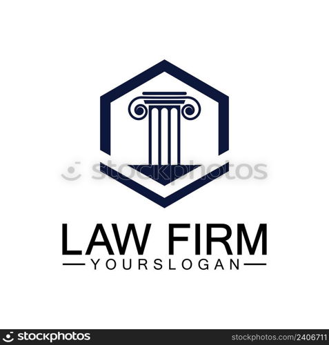 Law Firm Pillar Logo Template-Vector