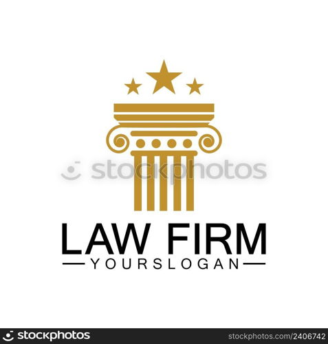 Law Firm Pillar Logo Template-Vector