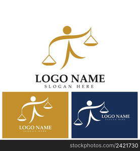 Law Firm Pillar Logo Template Vector