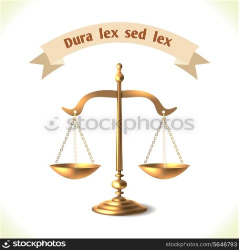 Law icon antique scales of justice isolated on white background vector illustration