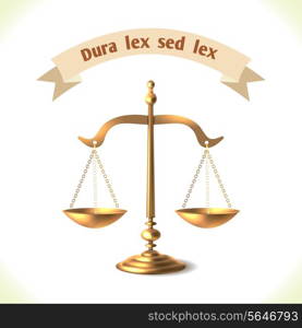 Law icon antique scales of justice isolated on white background vector illustration