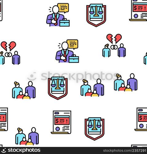 Law Justice Dictionary Collection Icons Set Vector. Family And Social Norms, Leasing And Breach Of Contract, Penalty And Divorce Law Black Contour Illustrations. Law Justice Dictionary Collection Icons Set Vector