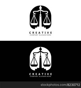 Law Logo, Scales Justice Vector, Design For Pawnshop Brands, Law, Attorney, Financial Institutions