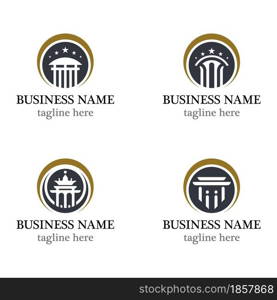 Law logo template vector icon set design