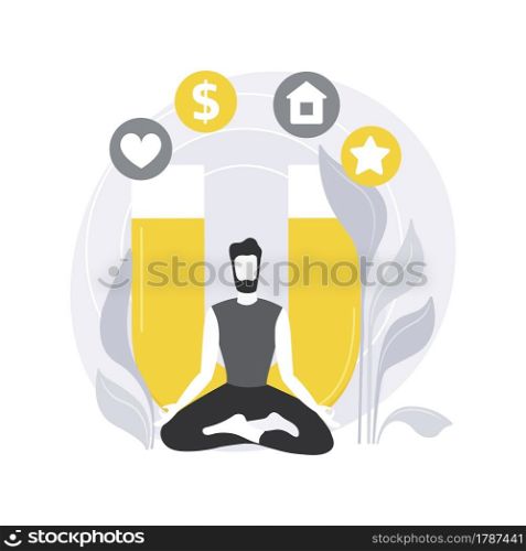 Law of attraction abstract concept vector illustration. Materialize thoughts, focus, positive and negative emotions, life experience, creative visualization, affirmation abstract metaphor.. Law of attraction abstract concept vector illustration.