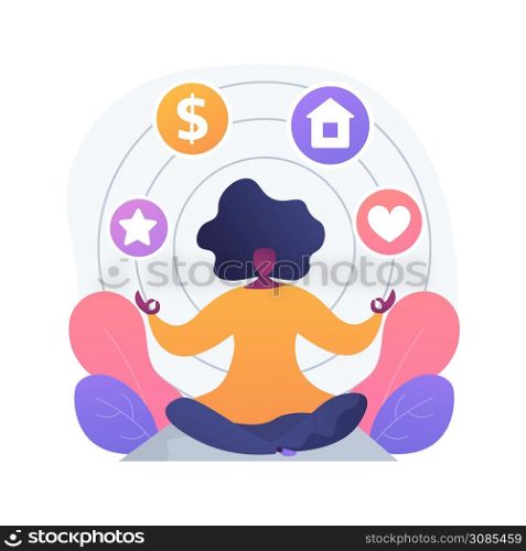 Law of attraction abstract concept vector illustration. Materialize thoughts, focus, positive and negative emotions, life experience, creative visualization, affirmation abstract metaphor.. Law of attraction abstract concept vector illustration.