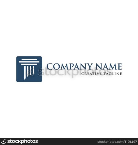 law - pillar logo vector design template