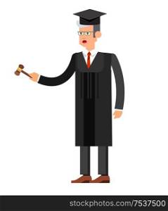 Law Vector detailed character the judge. Law cool flat illustration judge, judge vector. Illustration judge isolated on white background. Character judge. Law horizontal banner set with judical system elements isolated vector illustration