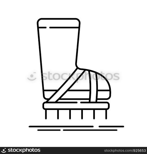 Lawn aeration shoes or garden boots outline isoleted icon, lawn grass care service, gardening and landscape design, simple symbol on white background, vector for web, app. Lawn Care Vector