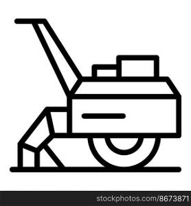 Lawn machinery icon outline vector. Farm machine. Tiller combine. Lawn machinery icon outline vector. Farm machine