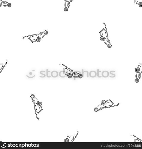 Lawn mower icon. Outline illustration of lawn mower vector icon for web design isolated on white background. Lawn mower icon, outline style