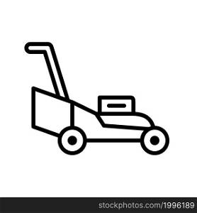 lawn mower icon vector line style